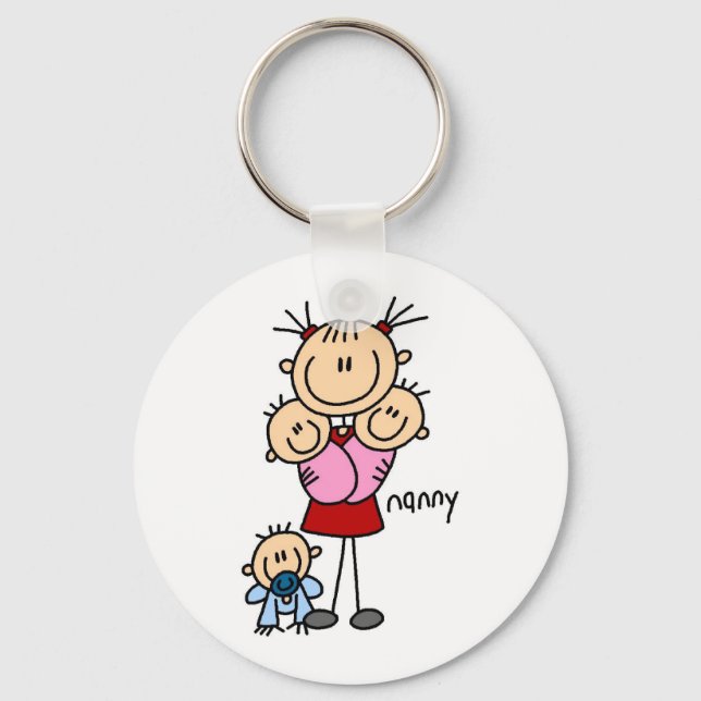 Nanny Stick Figure Key Ring (Front)