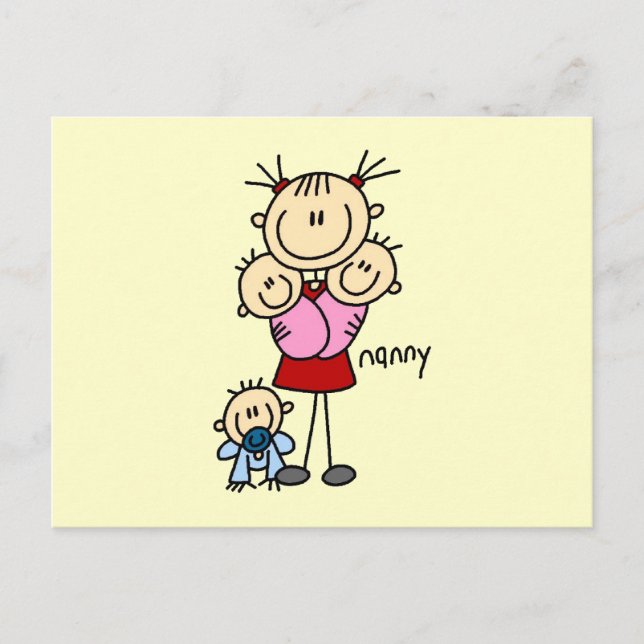 Nanny Stick Figure Postcard (Front)