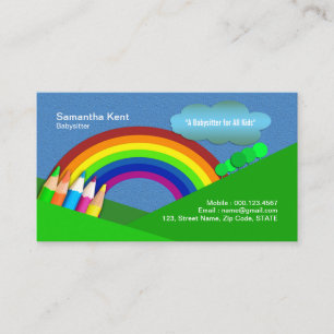 Nanny Super Colourful Pencil Rainbow Business Card