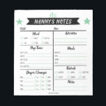Nanny's Notes Babysitter Notes Daycare Sheets<br><div class="desc">This is an easy way for your nanny or babysitter to have daily communication with you. Easily edit the sections to match your child's needs. Change the colour of the stars and other elements by clicking the "Click to Customise Further" link under "Personalise".</div>