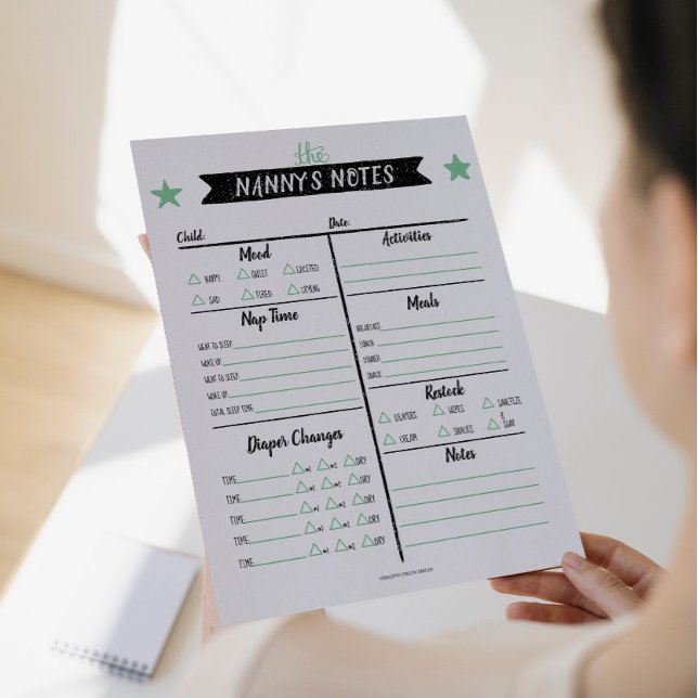 Nanny's Notes Babysitter Notes Daycare Sheets Flyer (Creator Uploaded)