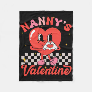 Nanny's Valentine Happy Valentines Day Boy Girl Ki Fleece Blanket