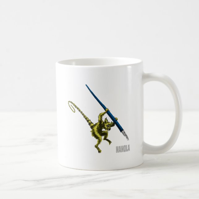 NaNoLA - Lemur with fountain pen Coffee Mug (Right)