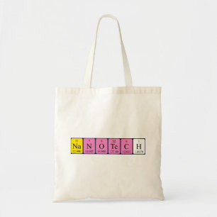 Nanotech periodic table name tote bag