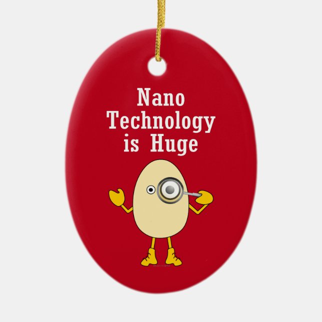 Nanotechnology Egghead Ceramic Tree Decoration (Front)