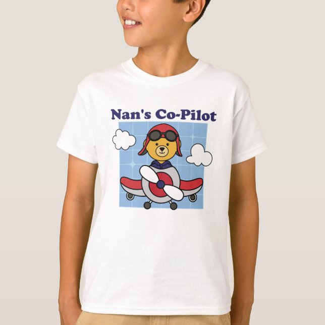 Nan's Co-Pilot - Cute Aeroplane T-Shirt (Front)
