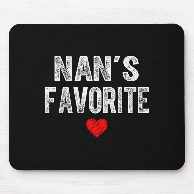 Nan's favourite heart graphic for mothers day mouse pad (Front)