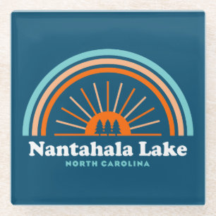 Nantahala Lake North Carolina Rainbow Glass Coaster