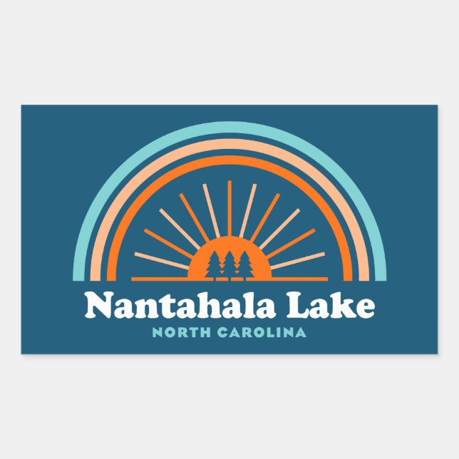 Nantahala Lake North Carolina Rainbow Rectangular Sticker (Front)