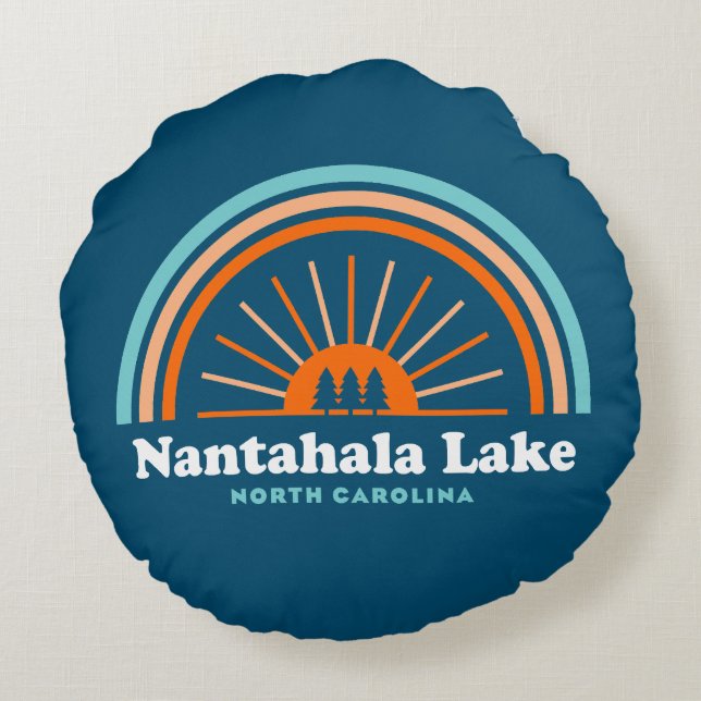 Nantahala Lake North Carolina Rainbow Throw Pillow (Back)