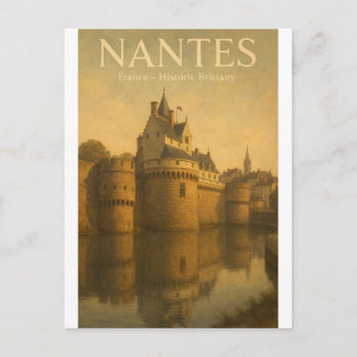 NANTES  of France — Historic Brittany Retro Postcard