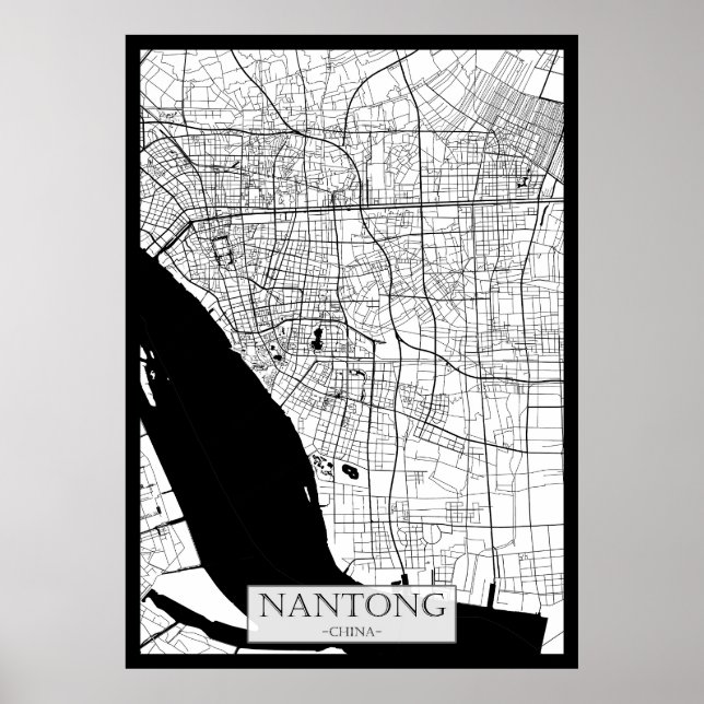 Nantong China Map Poster (Front)