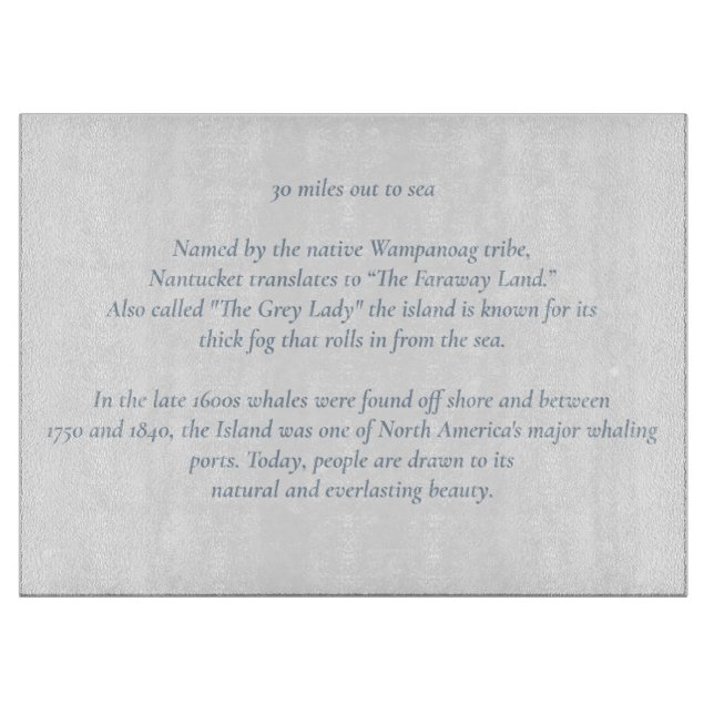 Nantucket 30 Miles Out to Sea Cutting Board (Front)