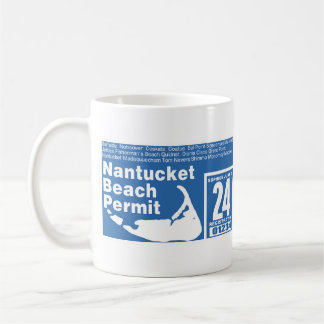 Nantucket Beach Permit 2024 blue Coffee Mug