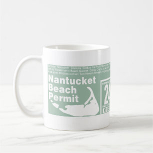 Nantucket Beach Permit 2024 green Coffee Mug