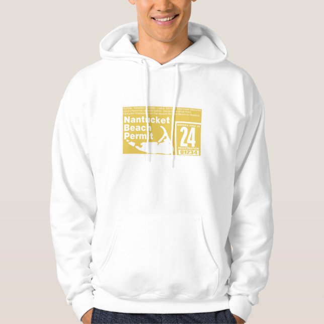 Nantucket Beach Permit 2024  Hoodie (Front)