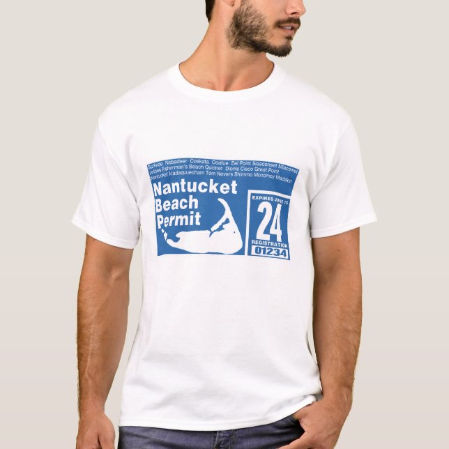 Nantucket Beach Permit 2024  T-Shirt (Front)