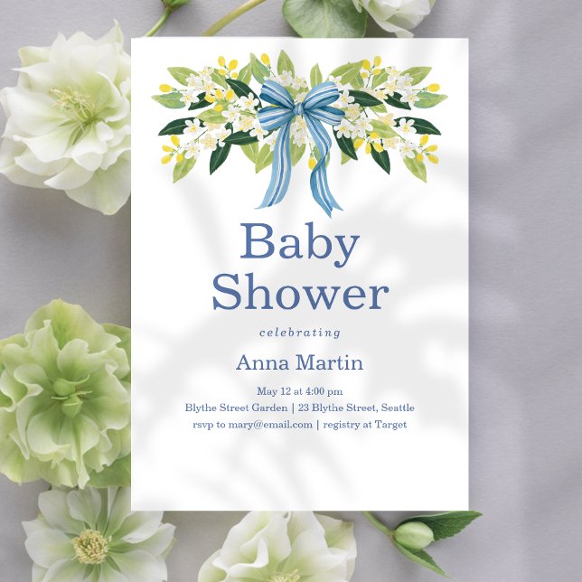Nantucket Blue Bow Invitation (Creator Uploaded)