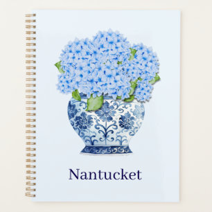 Nantucket Blue Hydrangeas Chinoiserie Vase Planner