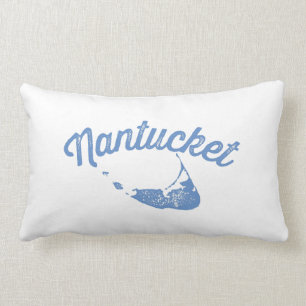 Nantucket Blue reversible throw pillow