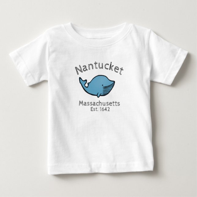Nantucket Blue Whale Baby T-Shirt (Front)
