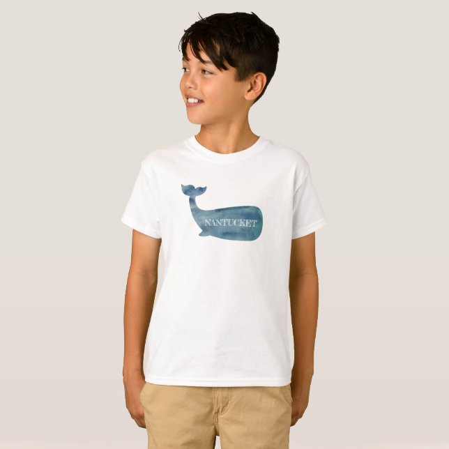 Nantucket Blue Whale Beach T-Shirt (Front Full)
