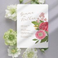 Nantucket Bouquet Wedding Invitation