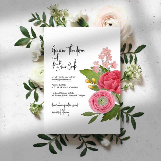 Nantucket Bouquet Wedding Invitation (Creator Uploaded)