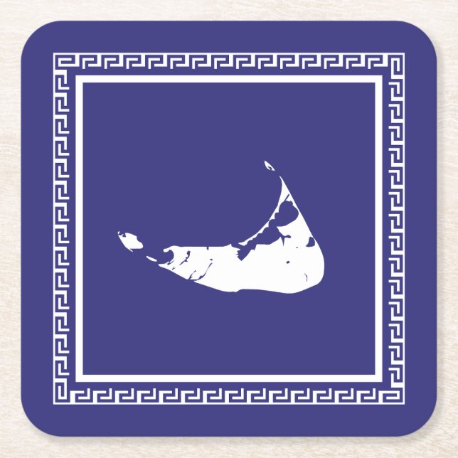 Nantucket Coaster With Greek Key Surround  (Front)
