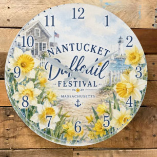 Nantucket Daffodil Festival Massachusetts Large Clock