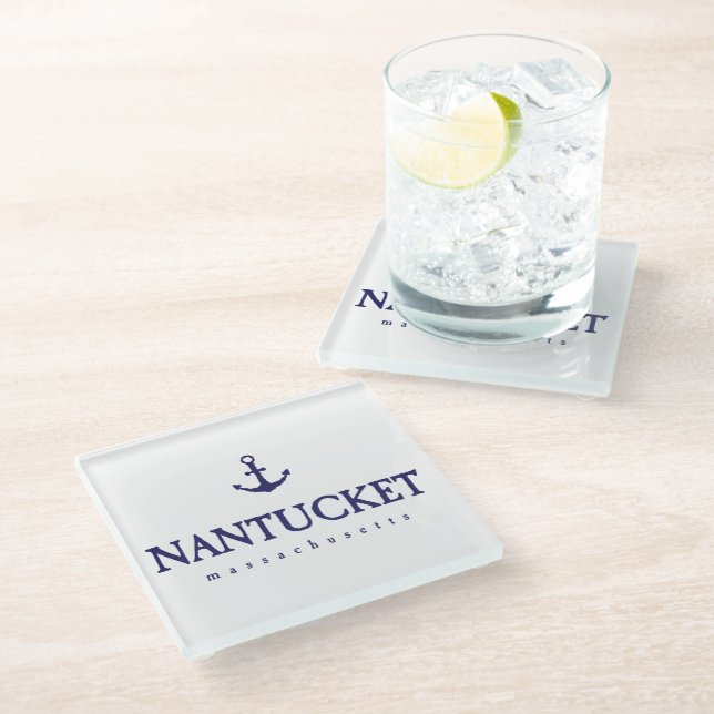 Nantucket Glass Coaster (Angled)