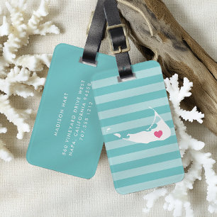 Nantucket Heart   Home Town Luggage Tag