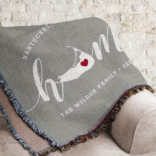 Nantucket Home Town Personalised Throw Blanket