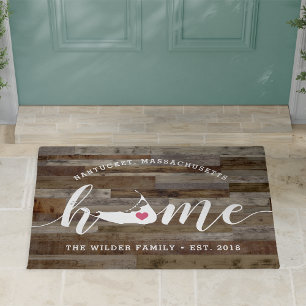 Nantucket Home Town Personalised Wood Look Doormat