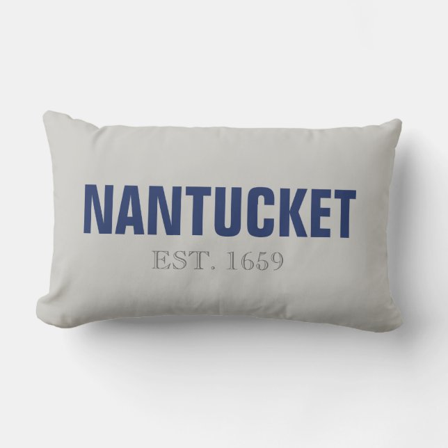 Nantucket Island Established 1659 Throw Pillow (Front)