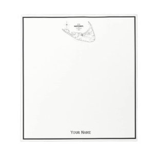 Nantucket Island MA Vintage Map Black Notepad