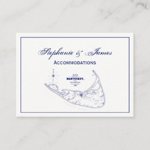 Nantucket Island MA Vintage Map Navy Blue Business Card