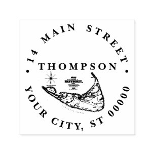 Nantucket Island MA Vintage Map Self-inking Stamp