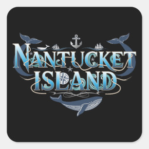 Nantucket Island Massachusetts Square Sticker