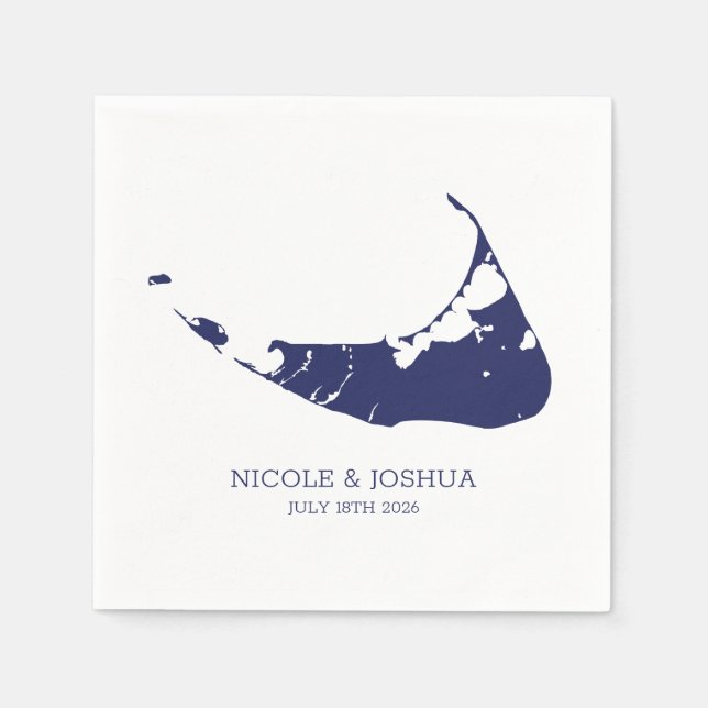 Nantucket Island Wedding Nantucket Navy Napkin (Front)