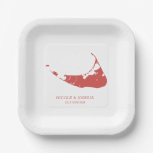 Nantucket Island Wedding Nantucket Red Paper Plate