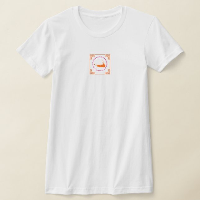 Nantucket Love Orange Border Tshirt (Laydown)