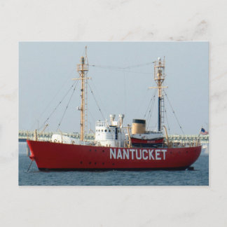 Nantucket MA Cape Cod Boat in Harbour Post Card