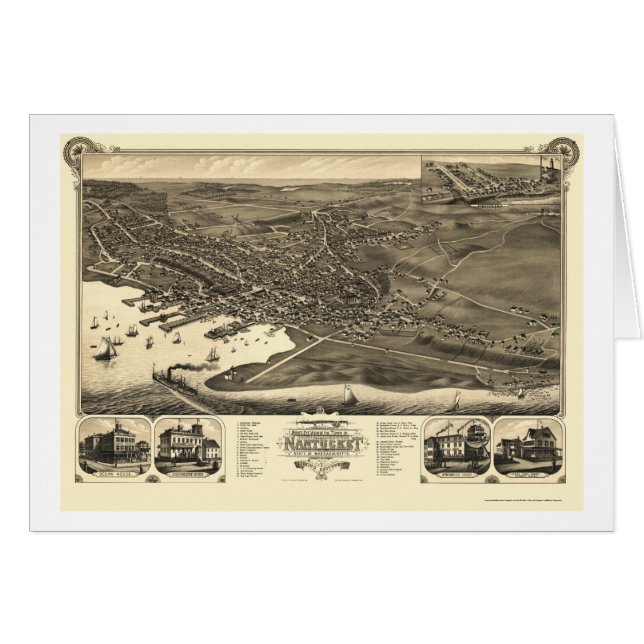 Nantucket, MA Panoramic Map - 1881 (Front Horizontal)