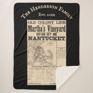 Nantucket Martha’s Vineyard 1893 Old Colony RR Sherpa Blanket