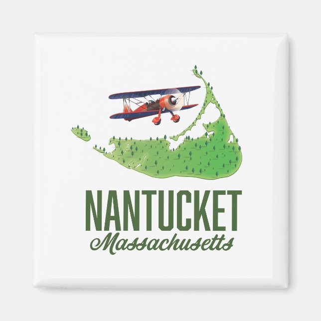 Nantucket Massachusetts Map Magnet (Front)