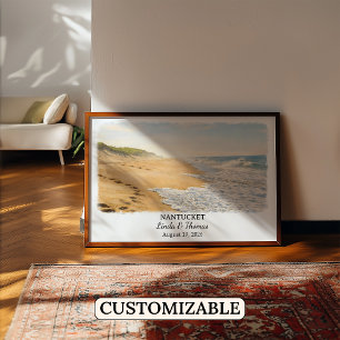 Nantucket Massachusetts Poster, Watercolor, Custom Poster