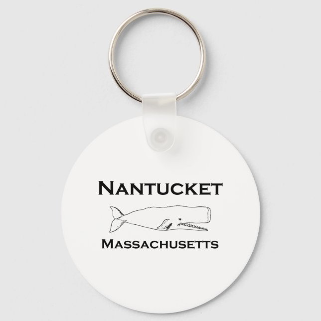 Nantucket Massachusetts Whale Key Ring (Front)