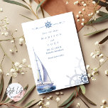 Nantucket Nautical Photo Wedding Save The Date<br><div class="desc">Elegant watercolor nautical design save the date cards for your destination wedding in Nantucket,  Massachusetts (or any other coastal location). Customise the front with wedding details and add a photo to the back.</div>
