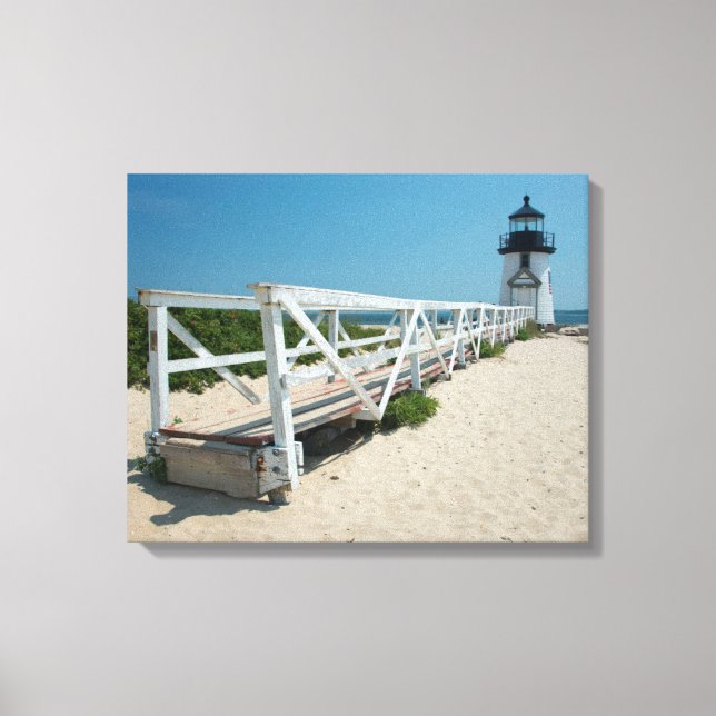 Nantucket. Old Wooden Lighthouse Canvas Print (Front)